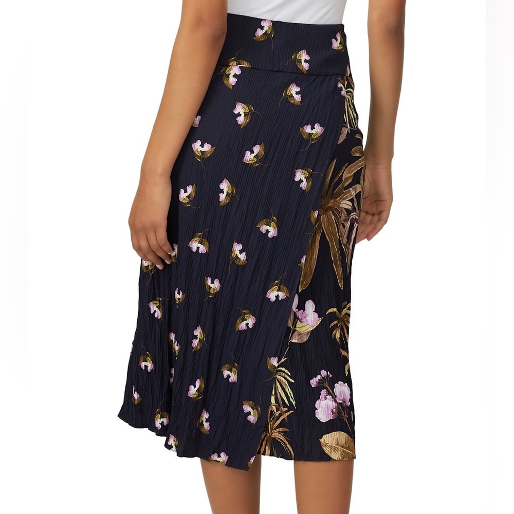 Vince Mixed Tropical Garden Crinkle MIDI Skirt EUC - Picture 2 of 7
